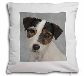 Jack Russell Terrier Dog Soft White Velvet Feel Scatter Cushion