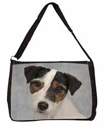 Jack Russell Terrier Dog Large Black Laptop Shoulder Bag School/College