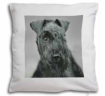 Kerry Blue Terrier Dog Soft White Velvet Feel Scatter Cushion