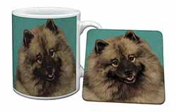 Keeshond Dog Mug and Coaster Set