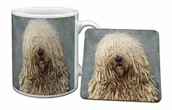Komondor Dog Mug and Coaster Set