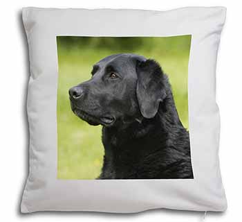 Black Labrador Dog Soft White Velvet Feel Scatter Cushion