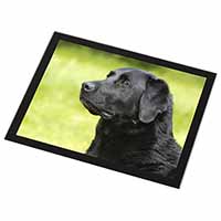 Black Labrador Dog Black Rim High Quality Glass Placemat