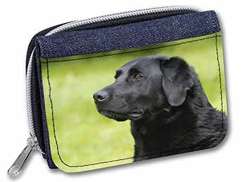 Black Labrador Dog Unisex Denim Purse Wallet