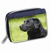 Black Labrador Dog Unisex Denim Purse Wallet