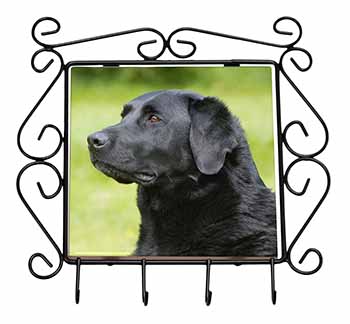 Black Labrador Dog Wrought Iron Key Holder Hooks