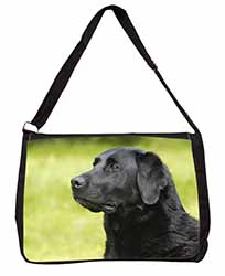 Black Labrador Dog Large Black Laptop Shoulder Bag School/College