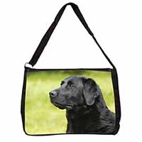 Black Labrador Dog Large Black Laptop Shoulder Bag School/College