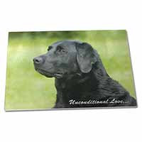 Large Glass Cutting Chopping Board Black Labrador-With Love