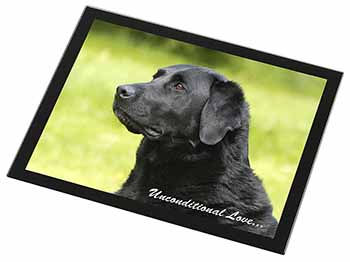 Black Labrador-With Love Black Rim High Quality Glass Placemat