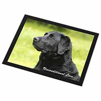 Black Labrador-With Love Black Rim High Quality Glass Placemat