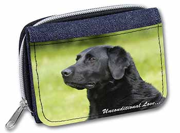 Black Labrador-With Love Unisex Denim Purse Wallet