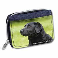 Black Labrador-With Love Unisex Denim Purse Wallet