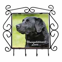 Black Labrador-With Love Wrought Iron Key Holder Hooks