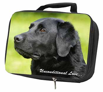 Black Labrador-With Love Black Insulated School Lunch Box/Picnic Bag