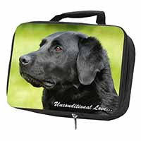 Black Labrador-With Love Black Insulated School Lunch Box/Picnic Bag