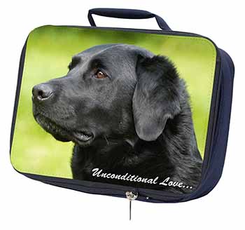Black Labrador-With Love Navy Insulated School Lunch Box/Picnic Bag