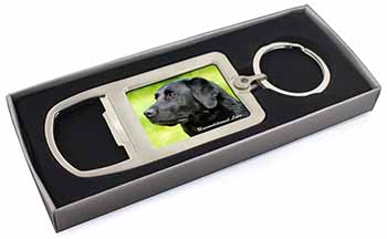 Black Labrador-With Love Chrome Metal Bottle Opener Keyring in Box