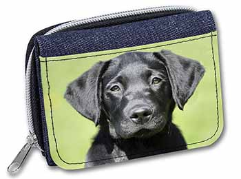 Black Labrador Puppy Unisex Denim Purse Wallet