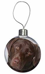 Chocolate Labrador Christmas Bauble