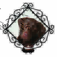 Chocolate Labrador Wrought Iron Wall Art Candle Holder