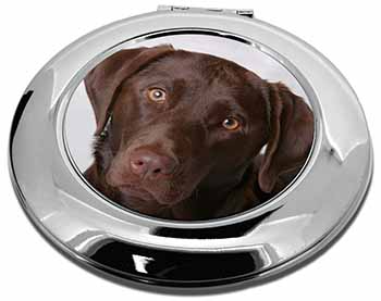 Chocolate Labrador Make-Up Round Compact Mirror