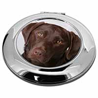 Chocolate Labrador Make-Up Round Compact Mirror