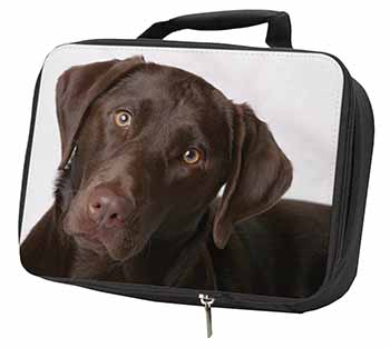 Chocolate Labrador Black Insulated School Lunch Box/Picnic Bag