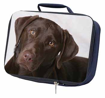 Chocolate Labrador Navy Insulated School Lunch Box/Picnic Bag