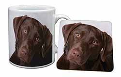 Chocolate Labrador Mug and Coaster Set