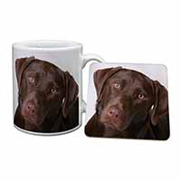 Chocolate Labrador Mug and Coaster Set