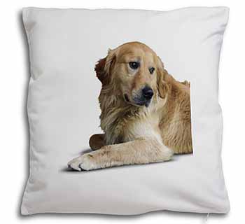 Golden Retriever Dog Soft White Velvet Feel Scatter Cushion