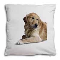 Golden Retriever Dog Soft White Velvet Feel Scatter Cushion