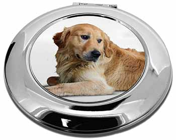 Golden Retriever Dog Make-Up Round Compact Mirror