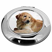 Golden Retriever Dog Make-Up Round Compact Mirror