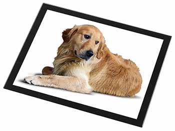 Golden Retriever Dog Black Rim High Quality Glass Placemat