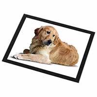 Golden Retriever Dog Black Rim High Quality Glass Placemat