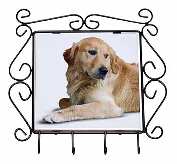 Golden Retriever Dog Wrought Iron Key Holder Hooks