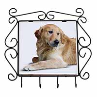 Golden Retriever Dog Wrought Iron Key Holder Hooks