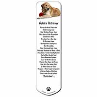 Golden Retriever with Red Rose Bookmark, Book mark, Printed full colour