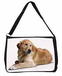 Golden Retriever Dog Large Black Laptop Shoulder Bag School/College