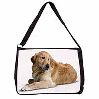 Golden Retriever Dog Large Black Laptop Shoulder Bag School/College