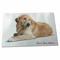 Large Glass Cutting Chopping Board Golden Retriever 