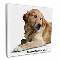 Golden Retriever-With Love Square Canvas 12"x12" Wall Art Picture Print