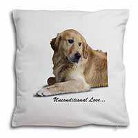 Golden Retriever-With Love Soft White Velvet Feel Scatter Cushion