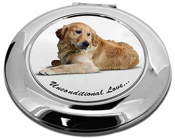 Golden Retriever-With Love Make-Up Round Compact Mirror