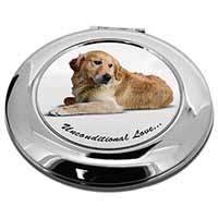 Golden Retriever-With Love Make-Up Round Compact Mirror