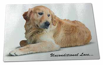 Large Glass Cutting Chopping Board Golden Retriever-With Love