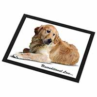 Golden Retriever-With Love Black Rim High Quality Glass Placemat