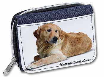 Golden Retriever-With Love Unisex Denim Purse Wallet